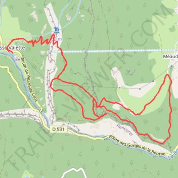 Itinéraire Le sommet des Gorges de la Bourne par le Pas des Rages, distance, dénivelé, altitude, carte, profil, trace GPS