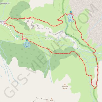 Itinéraire Refuge du Mont Pourri - Peisey-Nancroix, distance, dénivelé, altitude, carte, profil, trace GPS