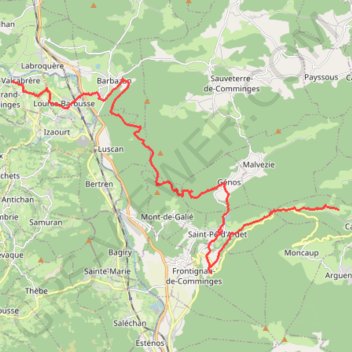 Itinéraire Chemin du Piemont de Cazaunous à Valcabrère, distance, dénivelé, altitude, carte, profil, trace GPS