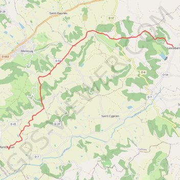 Itinéraire Lascabanes - Montlauzun - Chemin de Compostelle, distance, dénivelé, altitude, carte, profil, trace GPS