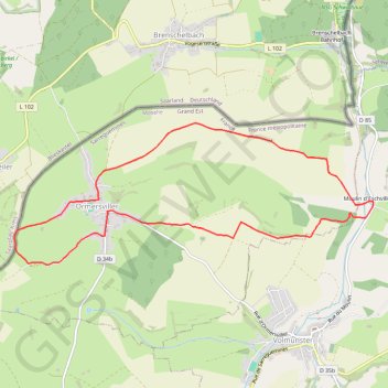 Itinéraire Autour du Moulin d’Eschviller, distance, dénivelé, altitude, carte, profil, trace GPS