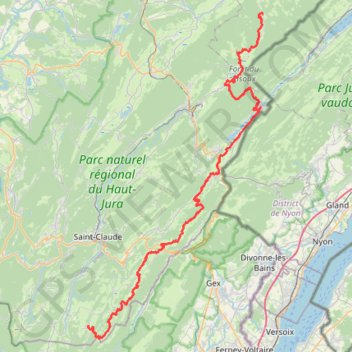 Itinéraire Xtraordinaire Traversée du Jura-16114905, distance, dénivelé, altitude, carte, profil, trace GPS