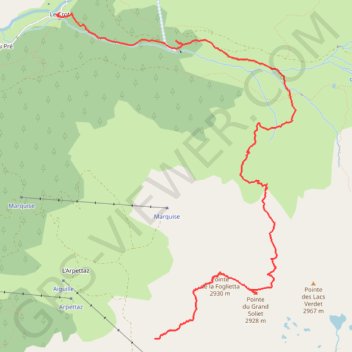 Itinéraire Pointe Foglietta, distance, dénivelé, altitude, carte, profil, trace GPS