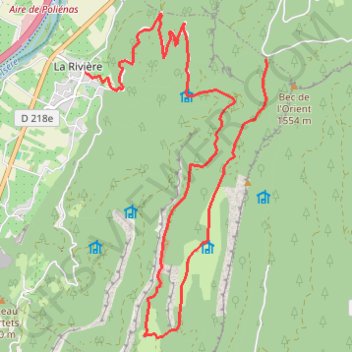 Itinéraire De La Rivière au col de Montaud, distance, dénivelé, altitude, carte, profil, trace GPS