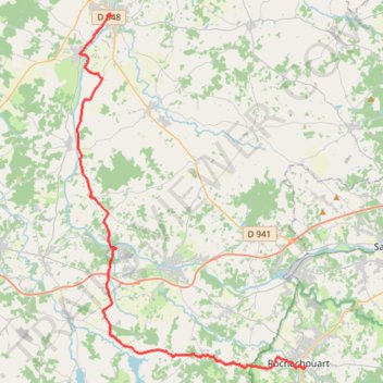 Itinéraire Rochechouart / Confolens, distance, dénivelé, altitude, carte, profil, trace GPS