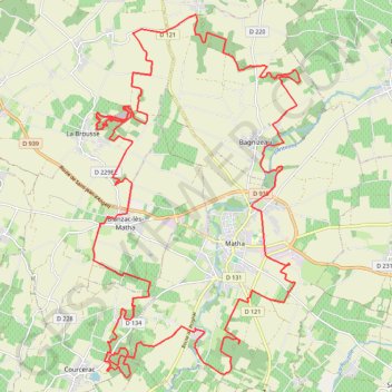 Itinéraire Matha_46Km, distance, dénivelé, altitude, carte, profil, trace GPS