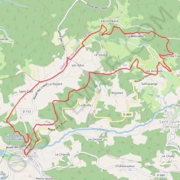 Itinéraire Boucle combes fusils yzeron, distance, dénivelé, altitude, carte, profil, trace GPS