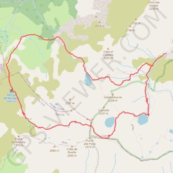 Itinéraire Boucle Chiostru-Manganu-Capitellu, distance, dénivelé, altitude, carte, profil, trace GPS