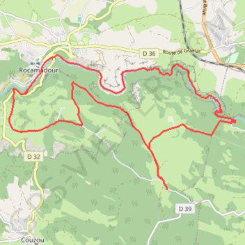 Itinéraire Rocamadour - moulin du Saut - La Panonnie, distance, dénivelé, altitude, carte, profil, trace GPS