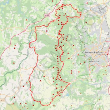 Itinéraire Le sentier GR 441, Tour de la Chaîne des Puys, distance, dénivelé, altitude, carte, profil, trace GPS