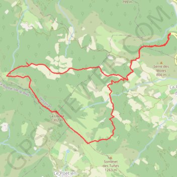 Itinéraire Montagne de La Loube - Saint Auban sur l'Ouvèze (26), distance, dénivelé, altitude, carte, profil, trace GPS