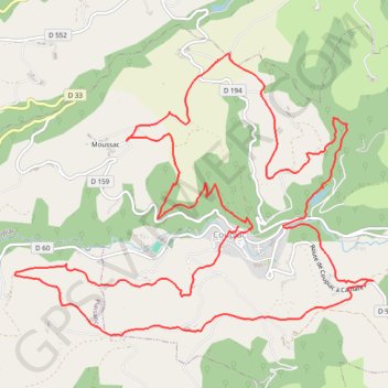 Itinéraire Coupiac, distance, dénivelé, altitude, carte, profil, trace GPS