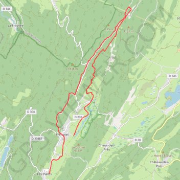 Itinéraire Hors traces des Piards à Prénovel, distance, dénivelé, altitude, carte, profil, trace GPS