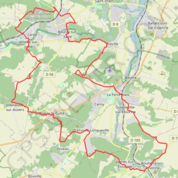 Itinéraire Alentours de Lardy, distance, dénivelé, altitude, carte, profil, trace GPS