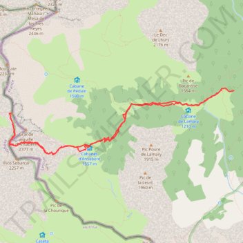 Itinéraire ansabere, distance, dénivelé, altitude, carte, profil, trace GPS
