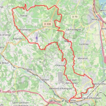 Itinéraire La Vélozannaise - Lozanne, distance, dénivelé, altitude, carte, profil, trace GPS