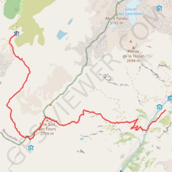 Itinéraire TMB La Balme Les Mottets, distance, dénivelé, altitude, carte, profil, trace GPS