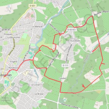 Itinéraire Circuit des 8 châteaux - Léognan, distance, dénivelé, altitude, carte, profil, trace GPS