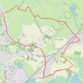 Itinéraire Boucle N°19 Notre Dame de Riez, distance, dénivelé, altitude, carte, profil, trace GPS