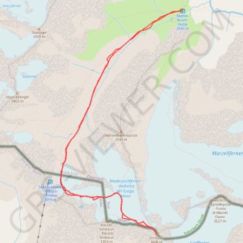 Itinéraire Otztal : Martin Busch - Similaun, distance, dénivelé, altitude, carte, profil, trace GPS