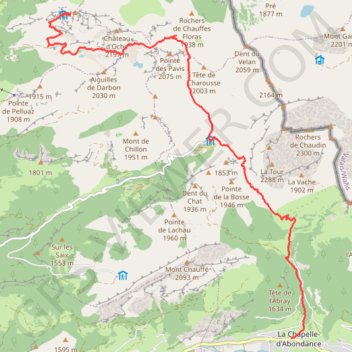 Itinéraire Dent d Oche Chapelle d'Abondance, distance, dénivelé, altitude, carte, profil, trace GPS