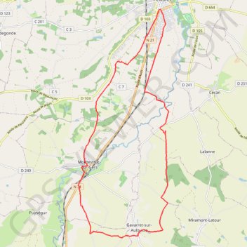 Itinéraire De Fleurance à Gavarret, distance, dénivelé, altitude, carte, profil, trace GPS
