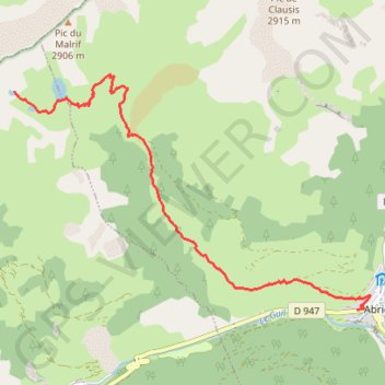 Itinéraire Lac du Grand Laus, distance, dénivelé, altitude, carte, profil, trace GPS