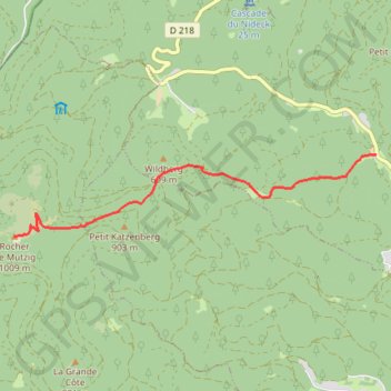 Itinéraire Rocher de Mutzig, distance, dénivelé, altitude, carte, profil, trace GPS