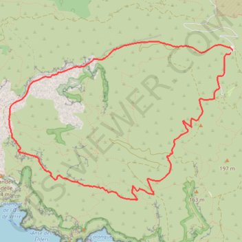 Itinéraire La Gardiole col de l'Oule Cap Gros, distance, dénivelé, altitude, carte, profil, trace GPS