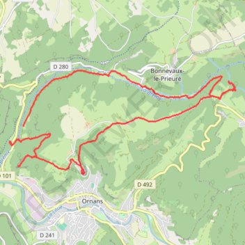 Itinéraire Rando Vallée de la Brême Ornans, distance, dénivelé, altitude, carte, profil, trace GPS