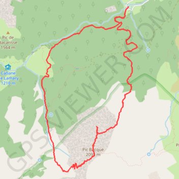 Itinéraire Bacqué y Cauteres por Lazerque, distance, dénivelé, altitude, carte, profil, trace GPS