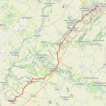 Itinéraire Chemin de Tours (de Melle à Villiers-sur-Chizé), distance, dénivelé, altitude, carte, profil, trace GPS