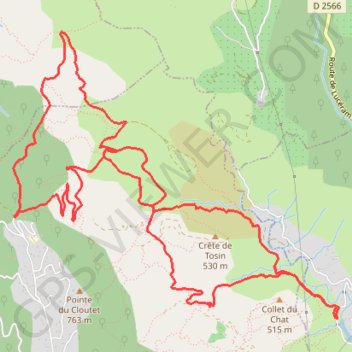 Itinéraire Les Isards par la Baisse de la Croix, distance, dénivelé, altitude, carte, profil, trace GPS