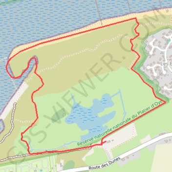 Itinéraire Sentier du Platier d'Oye - Oye-Plage, distance, dénivelé, altitude, carte, profil, trace GPS