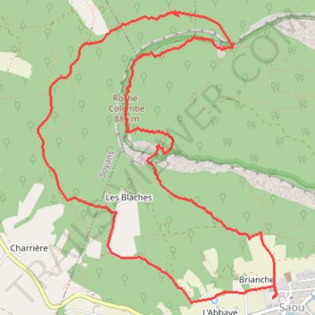 Itinéraire Rochecolombe, distance, dénivelé, altitude, carte, profil, trace GPS