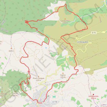 Itinéraire Neffiès - Tibéret - Izarne, distance, dénivelé, altitude, carte, profil, trace GPS