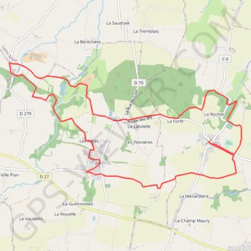 Itinéraire Circuit CARDROC château de MONTMURAN, distance, dénivelé, altitude, carte, profil, trace GPS