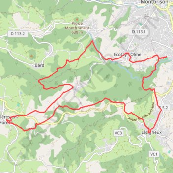 Itinéraire Virade de l'espoir - Moingt, distance, dénivelé, altitude, carte, profil, trace GPS