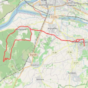 Itinéraire Chateaurenard montagnette, distance, dénivelé, altitude, carte, profil, trace GPS