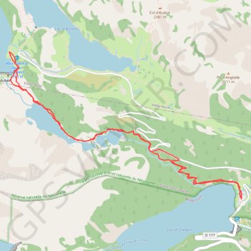 Itinéraire Lac d'Aubert par les laquettes, distance, dénivelé, altitude, carte, profil, trace GPS