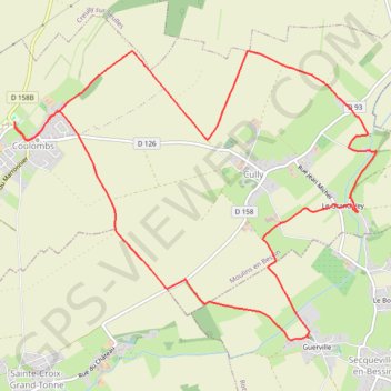 Itinéraire Randonnée autour de Coulombs, distance, dénivelé, altitude, carte, profil, trace GPS