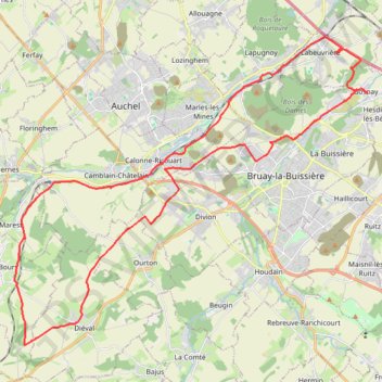 Itinéraire Gosnay rando du bois des Dames, distance, dénivelé, altitude, carte, profil, trace GPS