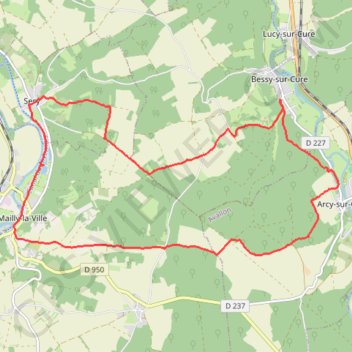 Itinéraire Week-End Vézelay - Rando Bessy-sur-Cure - Mailly-La-Ville, distance, dénivelé, altitude, carte, profil, trace GPS