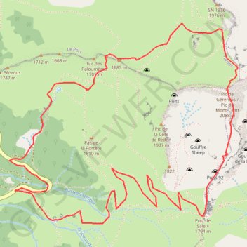 Itinéraire Le Mont Ceint ou Pic de Girantes, distance, dénivelé, altitude, carte, profil, trace GPS