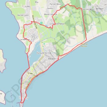 Itinéraire L'Île Tudy, distance, dénivelé, altitude, carte, profil, trace GPS