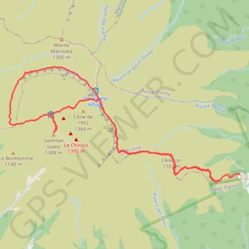 Itinéraire Rando Martinique - Montagne Pelée, distance, dénivelé, altitude, carte, profil, trace GPS