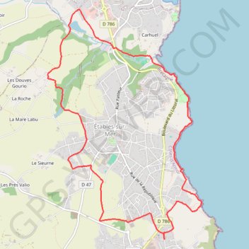 Itinéraire Étables-sur-Mer, distance, dénivelé, altitude, carte, profil, trace GPS