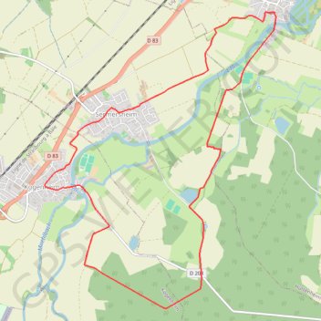 Itinéraire Trésor du Ried - Huttenheim, distance, dénivelé, altitude, carte, profil, trace GPS