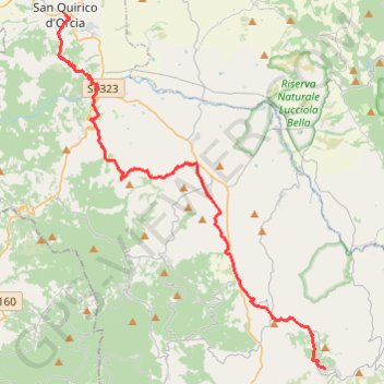 Itinéraire De San Quirico à Radicofani, distance, dénivelé, altitude, carte, profil, trace GPS