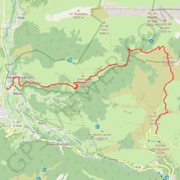 Itinéraire Descente de l'Aubisque, distance, dénivelé, altitude, carte, profil, trace GPS